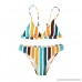 Vicbovo 2019 Bikini Set Women's Sexy Low Cut Padded Striped Print Two Piece Swimsuit Adjustable Strap Bathing Suits Multicolor B07MLXD4NZ